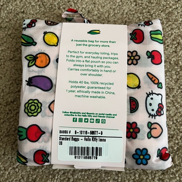 NWT, Baggu Hello Kitty Standard Reusable Bag - Picture 2 of 2